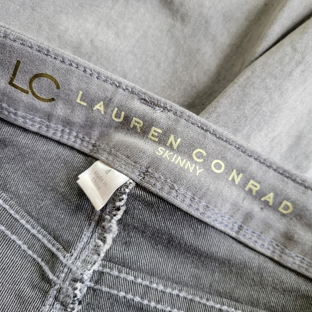 ๐ LC Lauren Conrad Gray Skinny Jeans ๐ Denim Women's Size 4 Stretchy - Picture 5 of 11